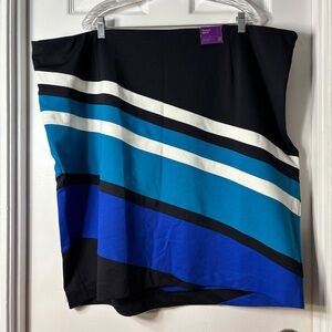 Lane Bryant Black and Blue Striped Skirt
